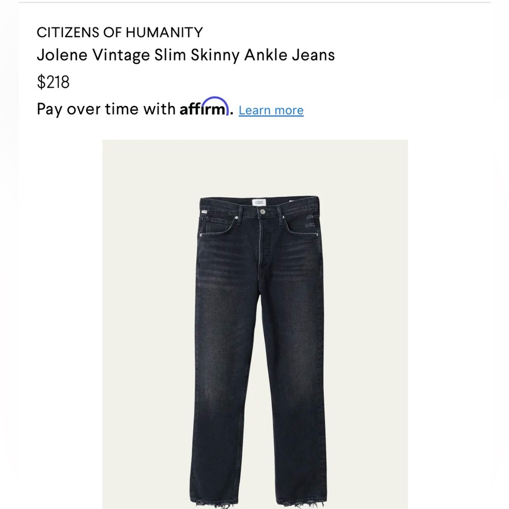 CITIZENS OF HUMANITY
Jolene Vintage Slim Skinny Ankle Jeans
